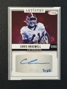 2024 SAGE Artistry Chris Braswell #ART-CB2 Rookie Auto RC /25 - Picture 1 of 2