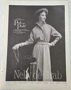1954 Women's Nelly de Grab Skirt Jacket Dog Photo vintage Fashion ad - Picture 1 of 1