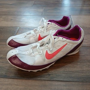 Nike Zoom Rival MD Track Spikes Mens 9 White Running Racing Cleats 383823-100 - Picture 1 of 9