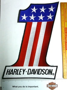 Harley #1 back patch Lg vintage old HD motorcycle collectible biker vest emblem - Picture 1 of 1