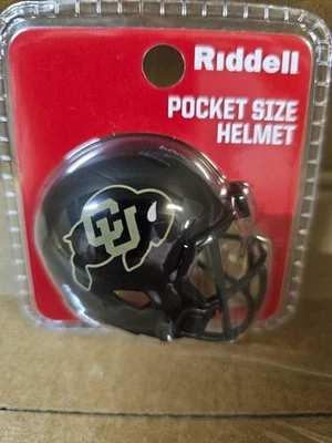 COLORADO BUFFALOES BLACK 2025 CLAM SHELL POCKET PRO FOOTBALL HELMET RIDDELL