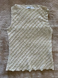 V by very cream sleeveless textured top, UK size 12 - Picture 1 of 3