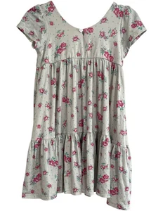 Omi Jo Vintage Floral Play Tunic LIMITED RELEASE sz 9/10 Viscose Dress Pink Gray - Picture 1 of 8