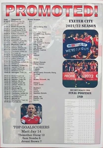 Exeter City 2022 League Two runners-up - souvenir print - Picture 1 of 1