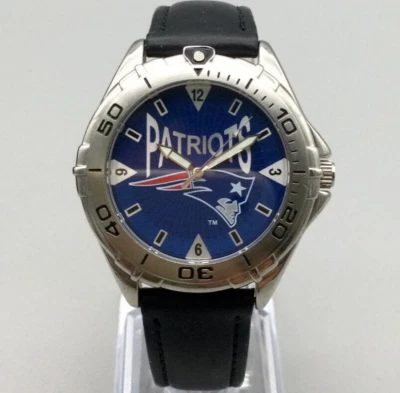 Fossil New England Patriots Watch Men 40mm NFL Football Leather Band New Battery - image 1 of 4