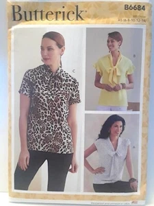 Butterick 6684 Sewing Pattern for Pullover Tops, shirts, Blouses w/ Ties Sz 6-14 - Picture 1 of 2