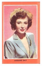 1950s Spanish Film Star Paper Thin Card Guillen Chocolates Laraine Day