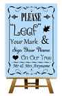 Blue  Fingerprint Tree Instructions Personalised Wedding Sign / Poster