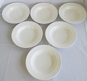 Villeroy & Boch Millenia White 9inch Rimmed Soup Bowls Luxembourg #0158 6 Pieces - Picture 1 of 7