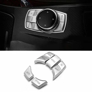 Large Multimedia Replacement Switch Trim For 2013-2019 BMW 3 4 Series GT Silver - Picture 1 of 6