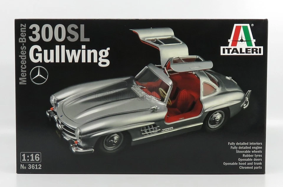 Italeri-3612 Mercedes Benz 300sl Gullwing Scala 1 16 modellismo Grigio