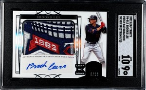 Brooks Lee 2022 Leaf Trinity Silver Spectrum Jersey Logo Patch Auto /10 TWINS🔥