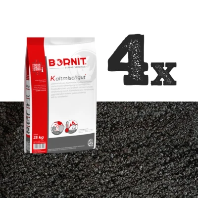 BAUMIT Kaltasphalt Kaltmischgut Reparaturasphalt Bitumen Asphalt 4 x 25 kg DE