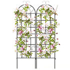 71" Tall Metal Garden Trellis for Climbing Plants 2 Pack Fence Panels Retro