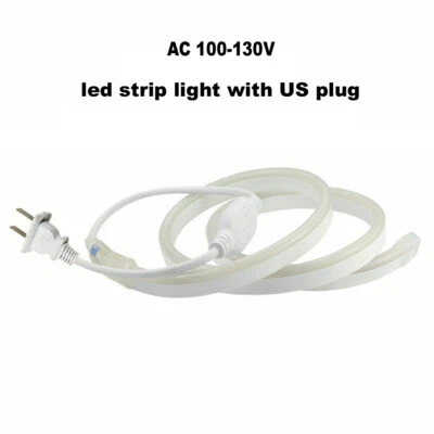 AC 100V-240V LED Neon Rope Strip Lights 2835 120LED/M Rope Wire Light With Plug - Image 1 of 4