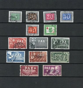 SWITZERLAND EUROPE COMPLETE PAX PEACE USED SET STAMP HCV LOT (HEL 169) - Picture 1 of 1