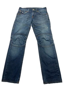 TRUE RELIGION SLIM MOTO WITH FLAPS CYED CAMSHAFT BLUE MEN’S 30X30 - Picture 1 of 15