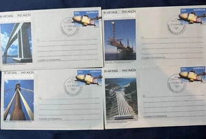 1986 50c Aerogrammes "Engineering Structures of Australia" - Set 4 - FDC - Picture 1 of 5