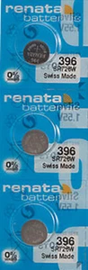 3 x Renata 396 Watch Batteries, SR726W Battery | Shipped from USA - Picture 1 of 1