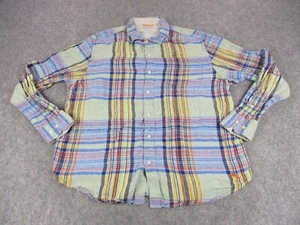 Camisa Tommy Bahama Para Hombre Extra Grande Azul Verde Madrás Lino a Cuadros Transpirable - Imagen 1 de 10