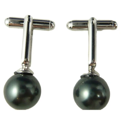 Men Cufflinks Sea Shell Pearl Jade Tigereye Cuff Links Jewelry Accessory Party - Image 1 of 4