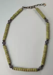 JAY KING 925 Sterling Silver Light Yellow and Purple Beaded Necklace 18" - Picture 1 of 6