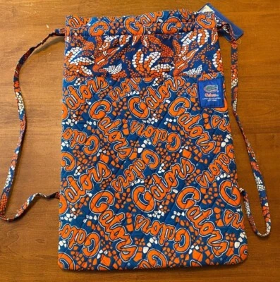 NWT FLORIDA GATORS  Football Orange & Blue Quilted Backpack Drawstring Bag  - Image 1 of 4
