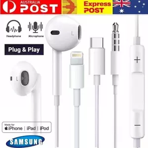 USB Type C Headphones Wired Earphones Cable iphone 15 16 14 3.5mm Jack Samsung - Picture 1 of 12