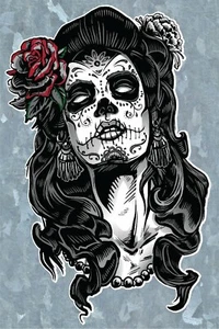 Day of the Dead Girl - Sugar Skull - Vinyl Decal - Indoor or Outdoor - Bild 1 von 1