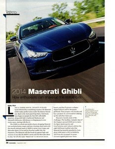 MASERATI GHIBLI 2014 ~ TOLLER 2-SEITIGER ARTIKEL / ANZEIGE - Bild 1 von 1