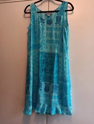 Винтажное платье миди Carol Anderson Fit Flare цветочный блюз коттеджкор прерии размер M  - Изображение 1 из 4