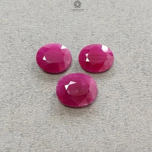 23.30cts Natural Unheated Red Ruby Oval Shape Gemstone 13.5*11.5mm - 15*12mm 3pc - Picture 1 of 5