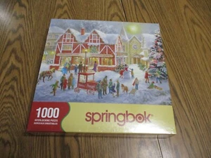 NUEVO SELLADO SPRINGBOK 1000 PIEZAS ROMPECABEZAS 2009 FESTIVAL DE NAVIDAD ESCENA DE INVIERNO - Imagen 1 de 3