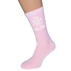The Greatest Friend in the World printed in White Ladies Pink Socks