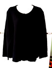 WOMEN'S EILEEN FISHER SOLID BLACK LONG SLEEVE SNAP FRONT WAFFLE JACKET XL