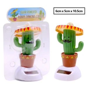 2 x Solar Powered Auto Car Dashboard Dolls Funky Dancing Cactus Home Decoration - Picture 1 of 2