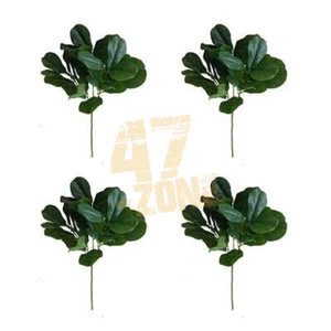 Lot of 4 Feedle Leaf Branch Green Faux Plants Artificial Indoor Outdoor Garden - Picture 1 of 1