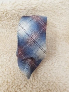 Pendleton 100% Virgin Wool Neck Tie Purple Gray Brown Plaid Vintage - Picture 1 of 6
