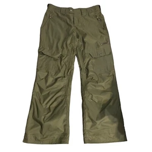 SIMS Womens Snowboarding Cargo Pants Green Khaki Leg Vents Waterproof XL - Picture 1 of 5