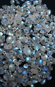 Natürlicher Mondstein Cabochons Edelsteine Mix Größe Form lose Edelstein 10 Kt Lot - Bild 1 von 5