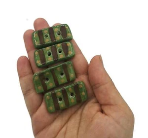 Botones grandes de cerámica, 4 piezas botón de costura verde hecho a mano para manualidades y abrigos - Imagen 1 de 8
