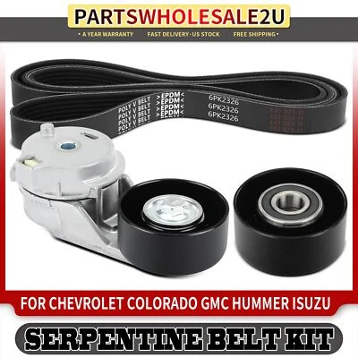 Kit de 3 componentes de transmisión por correa Serpentine para Chevrolet Colorado GMC Canyon Isuzu Foto 1 de 4