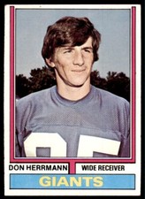 1974 Topps Don Herrmann Football Card New York Giants #481