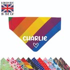 Fun Handmade Dog Bandana Rainbow Slide on Collar Scarf Neckerchief