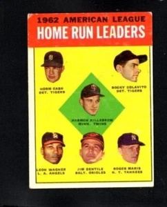8519* 1963 Topps # 4 AL Home Run Leaders Vg-Ex - Picture 1 of 2