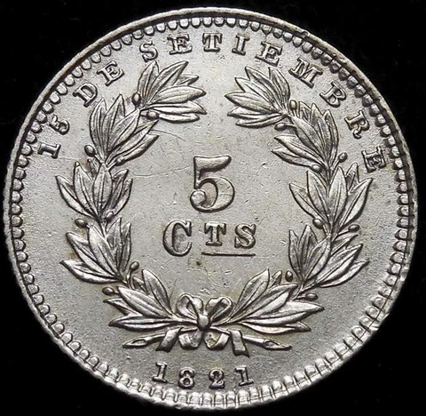 NICARAGUA. AR 5 centavos, 1880. VF+ Cover