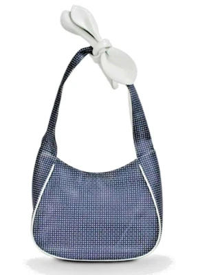 NUEVO Bodhi Nantucket Hobo/Bolso de Hombro Cartera Cuero Azul Lunares y Lazo $198 Foto 1 de 3