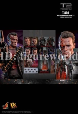Hot Toys DX46 1/6 Terminator 2: Judgment Day T-800 Battle Damaged 2.0 Figure Toy - Image 1 of 4