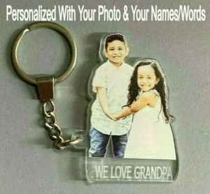 Schlüsselanhänger individuell - Ihr Foto Bild bedruckt personalisiert Vatertag Key Chain - Bild 1 von 12