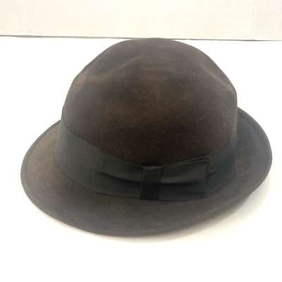 Sombrero Fedora Richman Steins de Colección Marrón 7 3/8 Pulgadas Terciopelo Arco 11856 Foto 1 de 4